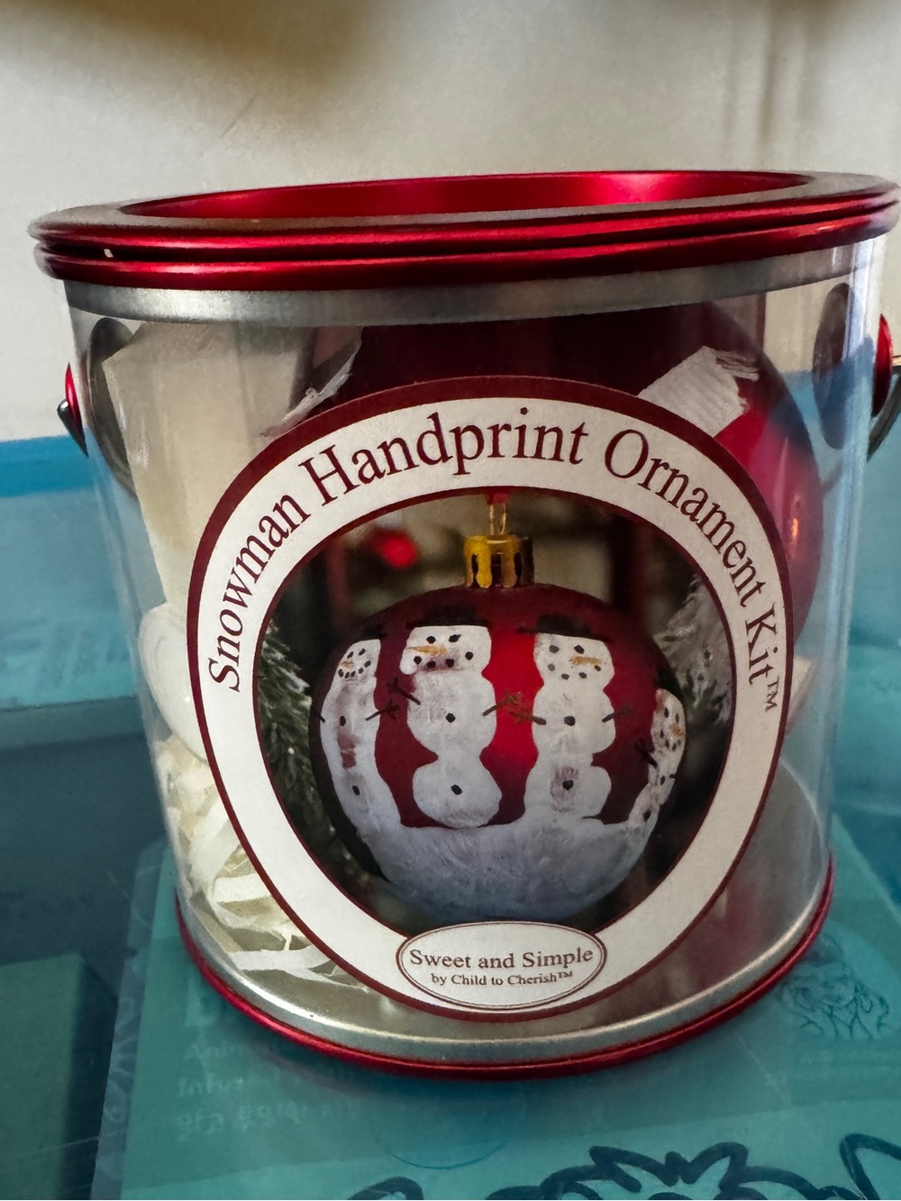 Red Snowman Handprint Ornament Kit